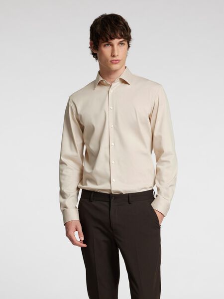 Selected SLIM FIT STRETCH SHIRT, Oatmeal, highres - 16092939_Oatmeal_1151872_003.jpg