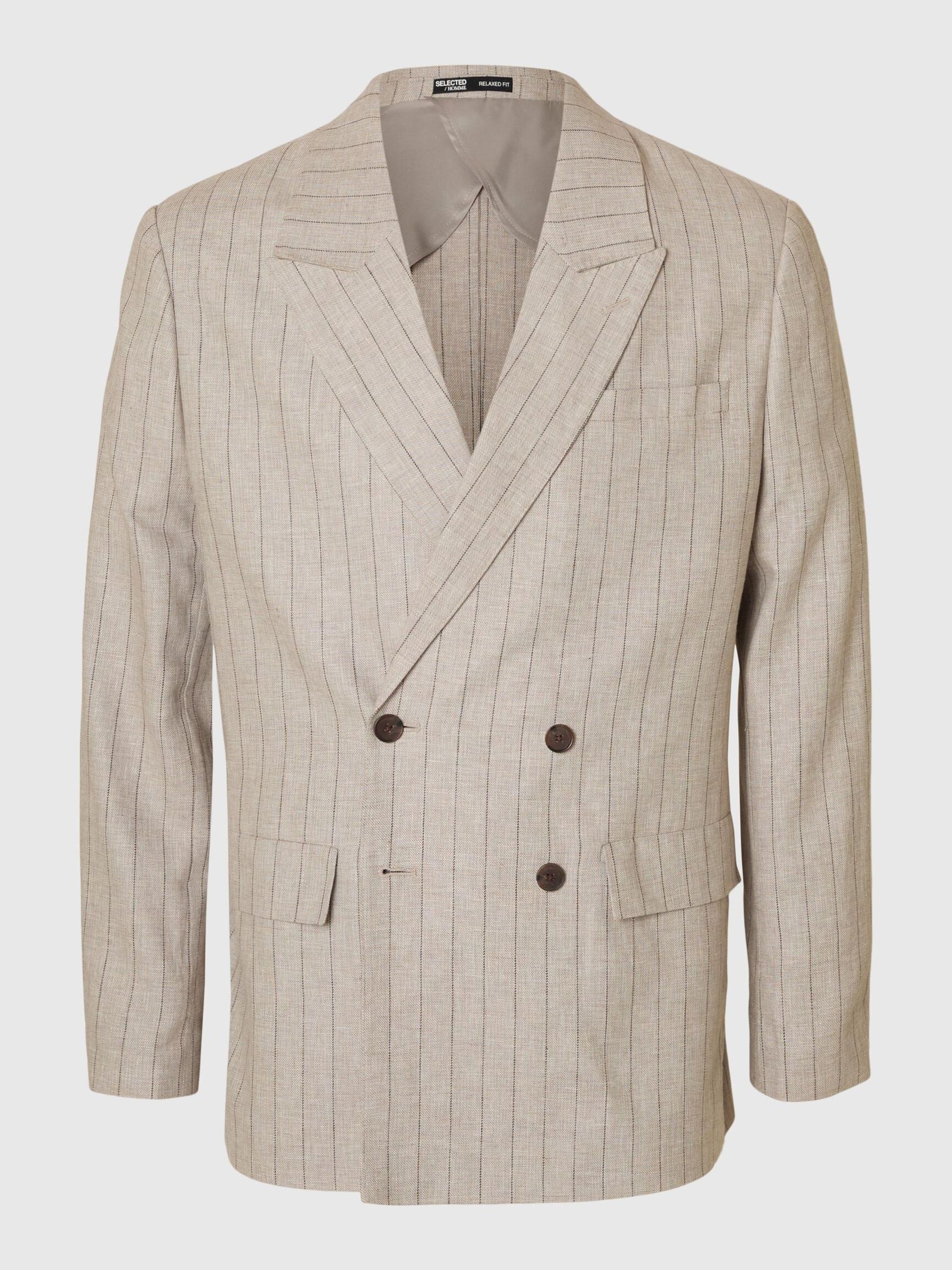 LINEN BLEND BLAZER, Oatmeal, highres
