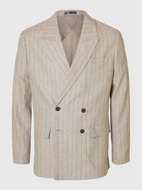 LINEN BLEND BLAZER, Oatmeal, highres