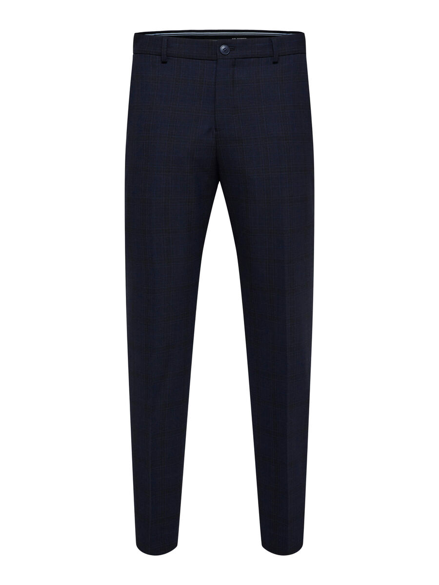 Selected 175 SLIM FIT CHECKED TROUSERS, Dark Navy, highres - 16086860_DarkNavy_970980_001.jpg