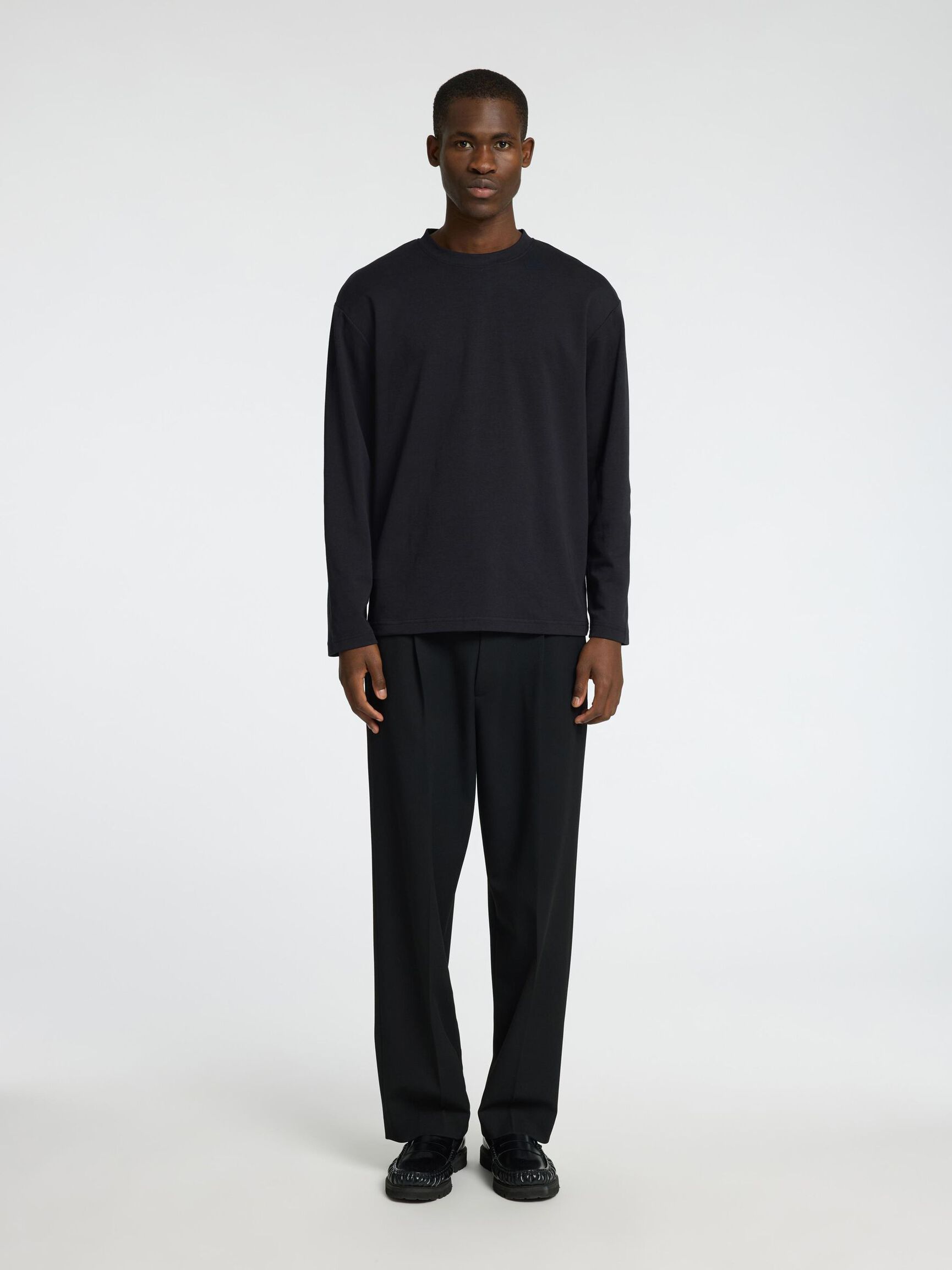 LOOSE FIT LONGSLEEVE, Black, highres