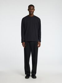 LOOSE FIT LANGÆRMET T-SHIRT, Black, highres