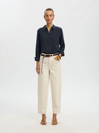 VISCOSE BLEND SHIRT, Dark Sapphire, highres