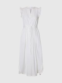 TAILLENGÜRTEL MAXIKLEID, Bright White, highres