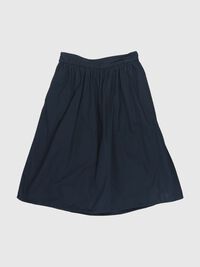 COTTON MIDI SKIRT, Black, highres