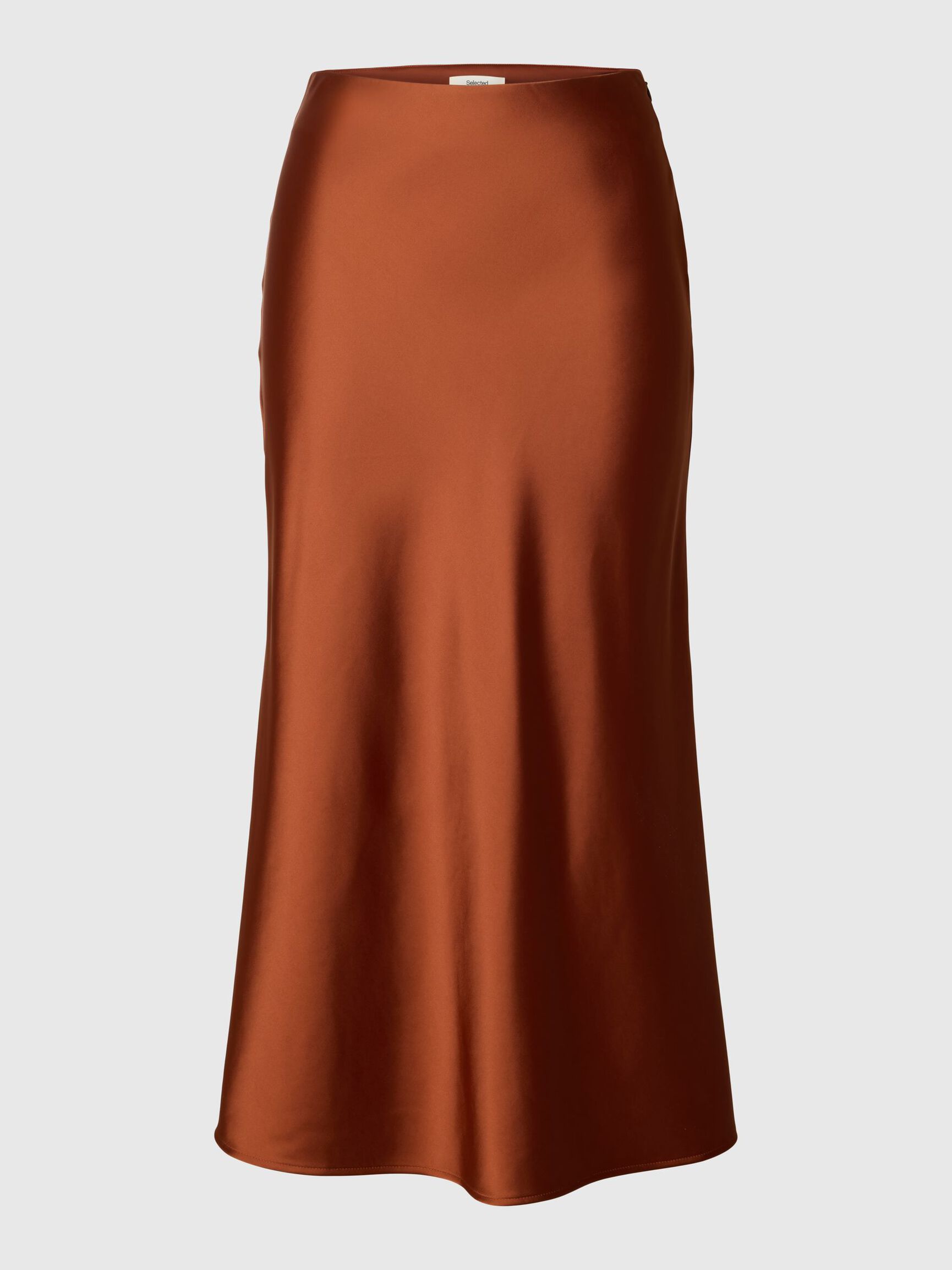 SATIN MIDIROCK, Cherry Mahogany, highres