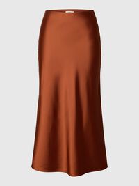 SATIN MIDIROCK, Cherry Mahogany, highres