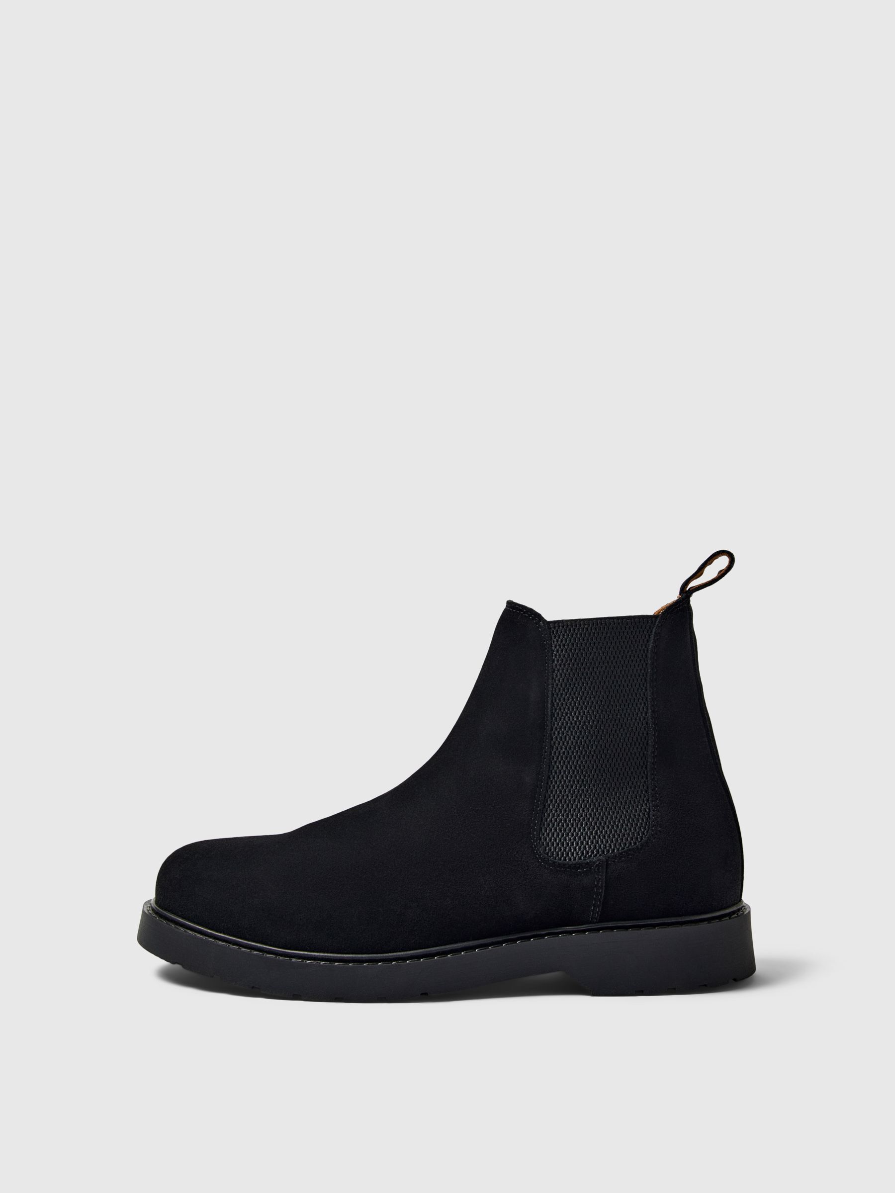 SUEDE CHELSEA BOOTS, Black, highres