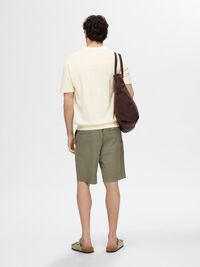 LINEN BLEND POLO SHIRT, Egret, highres
