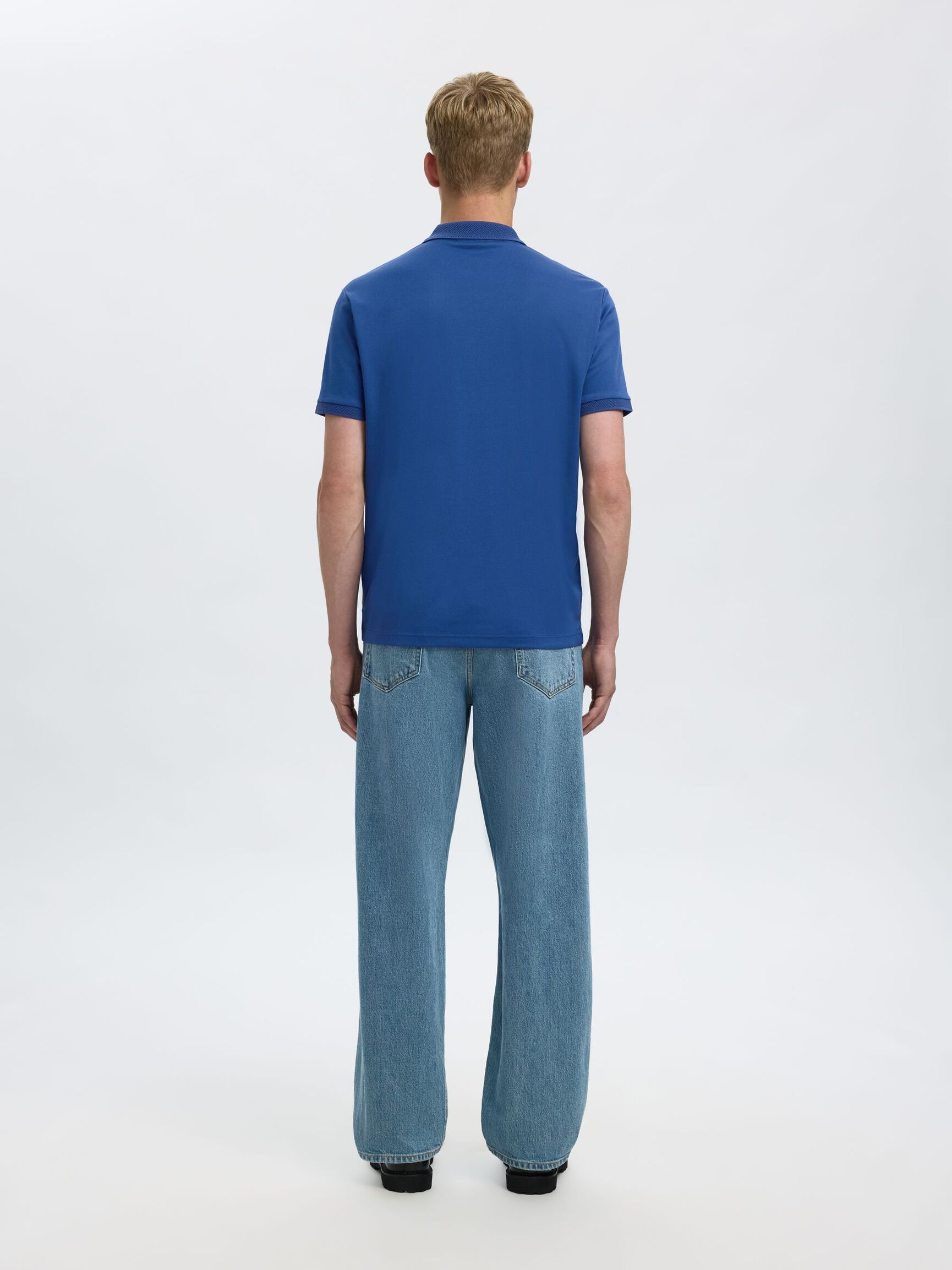 ZIPPER POLO SHIRT, Set Sail, highres