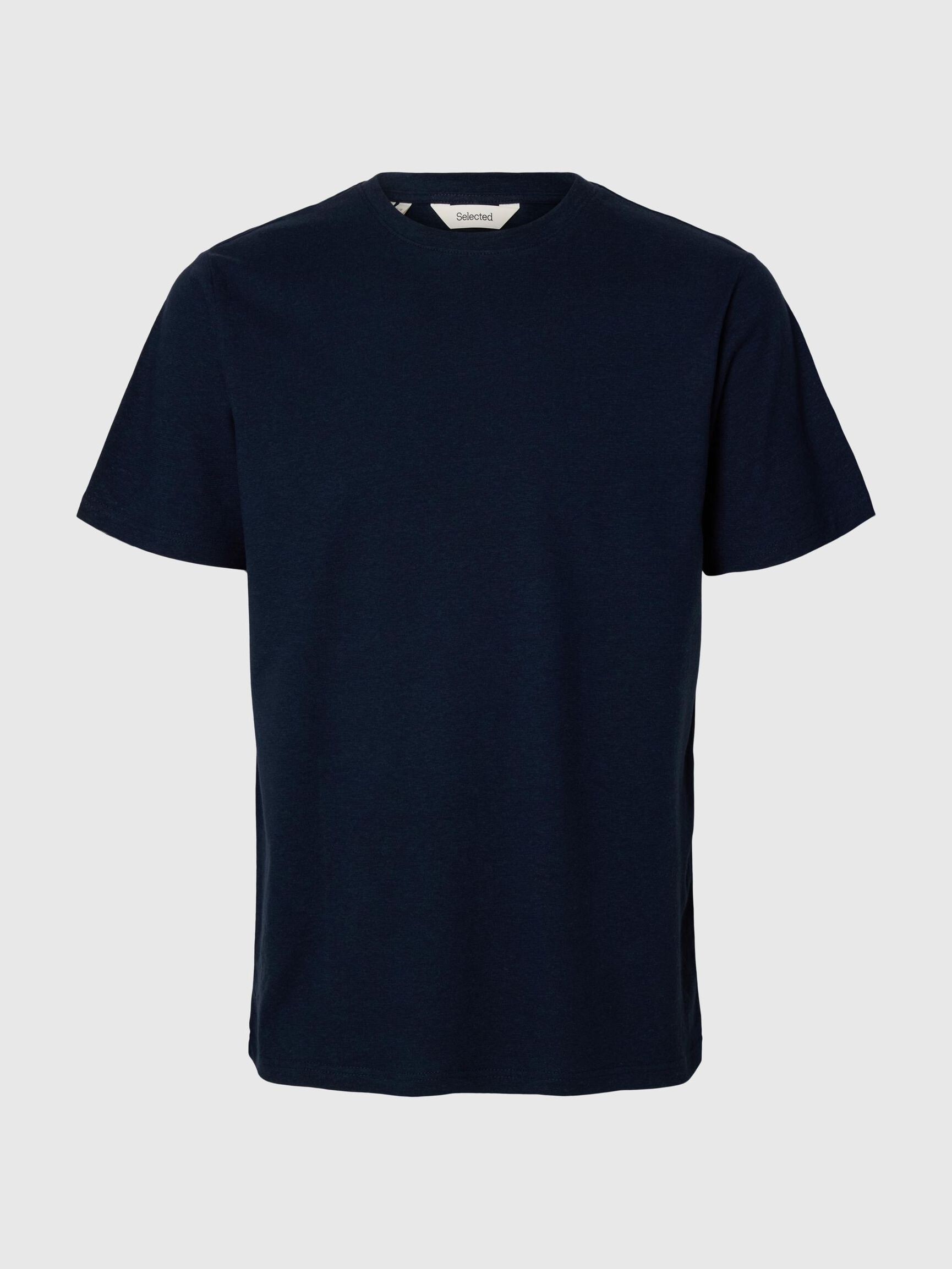 LINEN BLEND  T-SHIRT, Sky Captain, highres