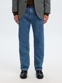 196 STRAIGHT FIT JEANS, Medium Blue Denim, highres