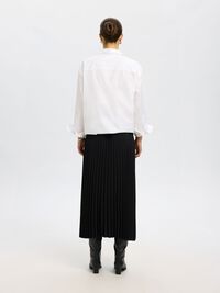 PLEATED MIDI SKIRT, Black, highres