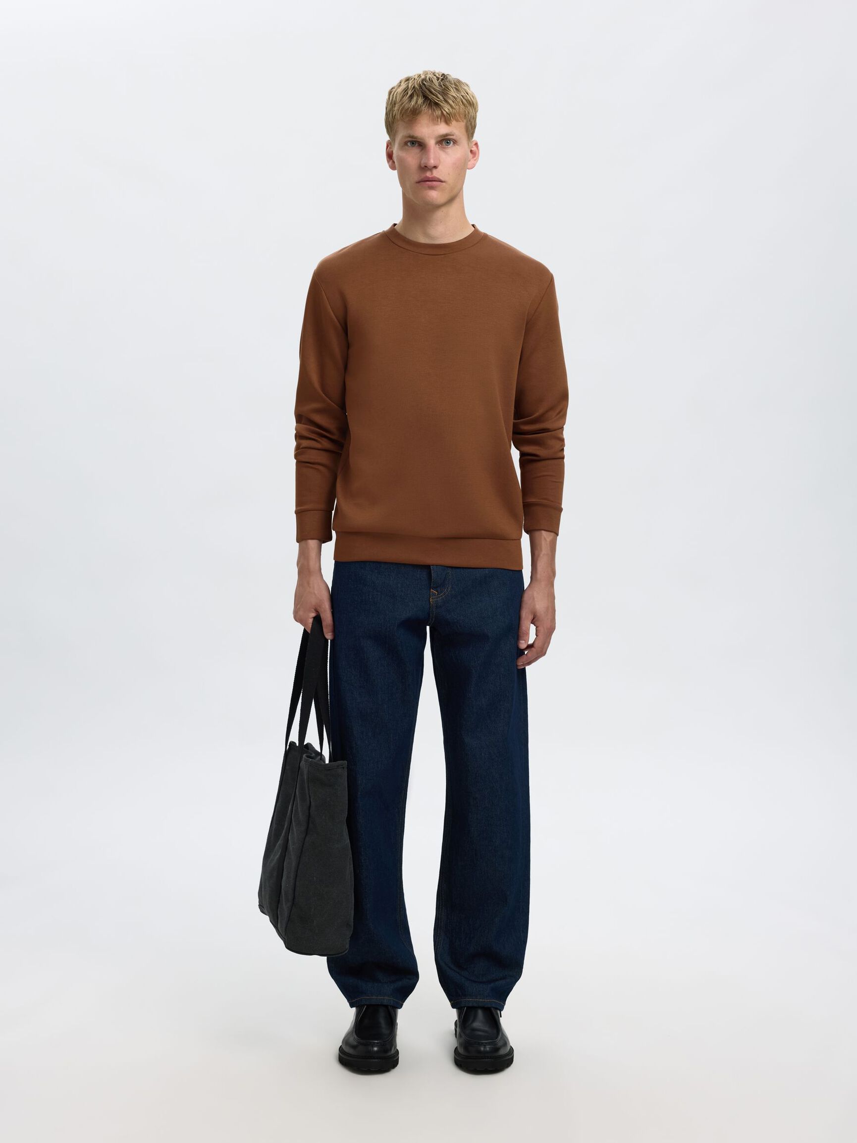 VISCOSE BLEND SWEATSHIRT, Soft Silt, highres