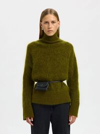 MOHAIR MIX STRICKPULLOVER, Avocado, highres