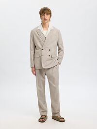 LINEN BLEND BLAZER, Oatmeal, highres