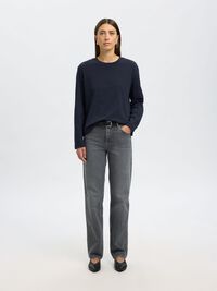 LANGÄRMELIGES BOXY T-SHIRT, Dark Sapphire, highres