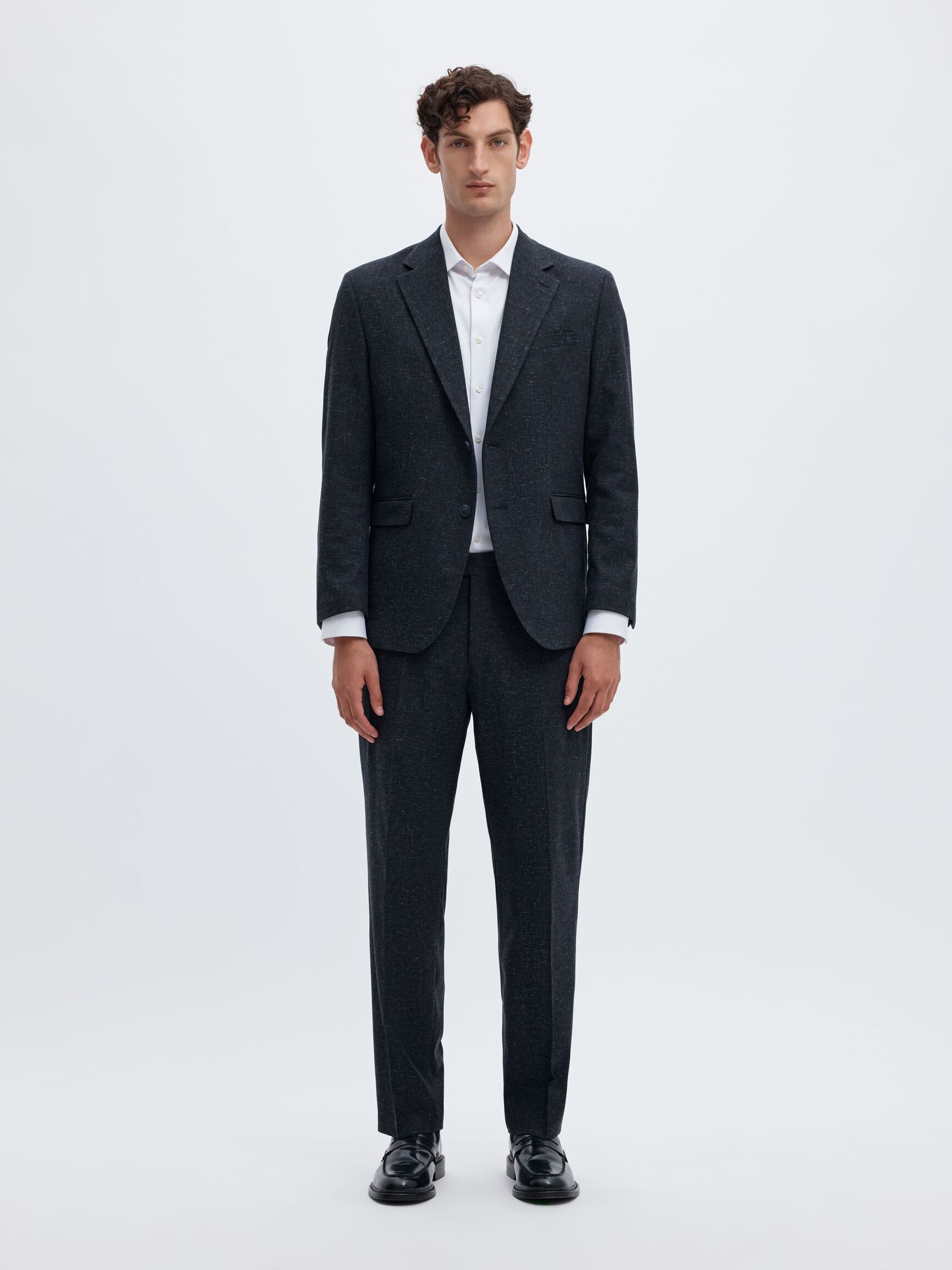 REGULAR FIT SINGLE-BREASTED BLAZER, Dark Sapphire, highres