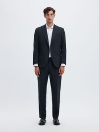 REGULAR FIT SINGLE-BREASTED BLAZER, Dark Sapphire, highres