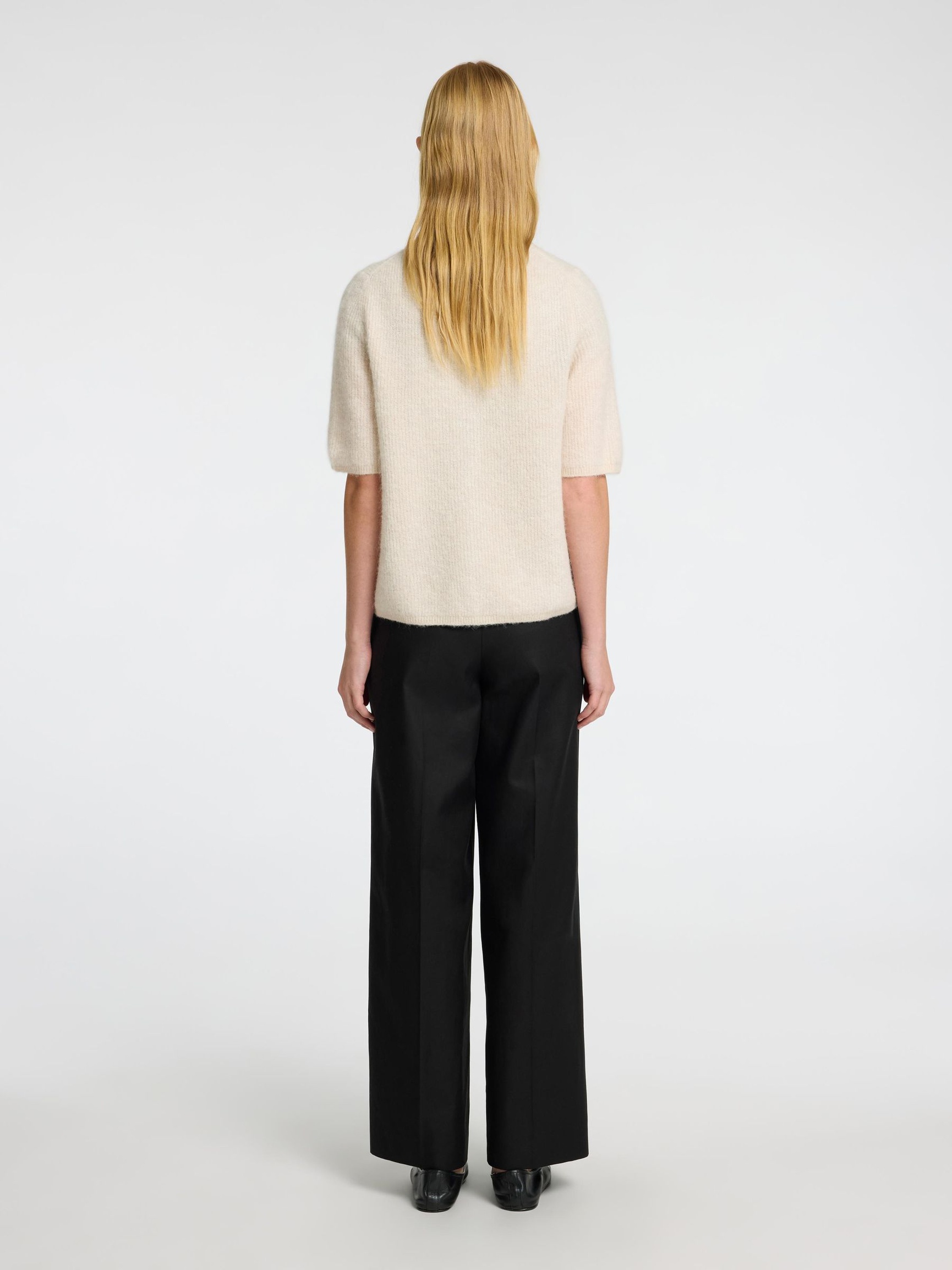 ULDBLANDING KORTÆRMET CARDIGAN, Birch, highres