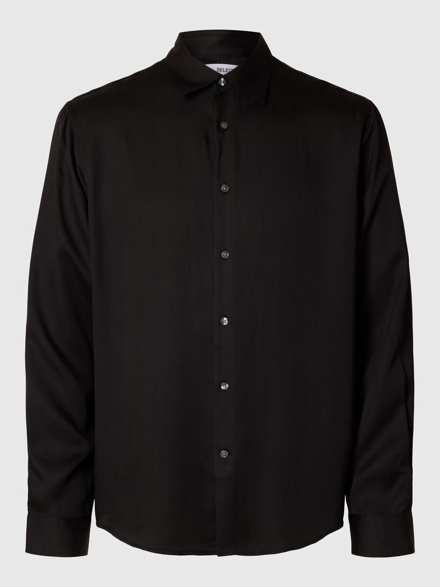 Selected RELAXED FIT SATIN SHIRT, Black, highres - 16095736_Black_001.jpg