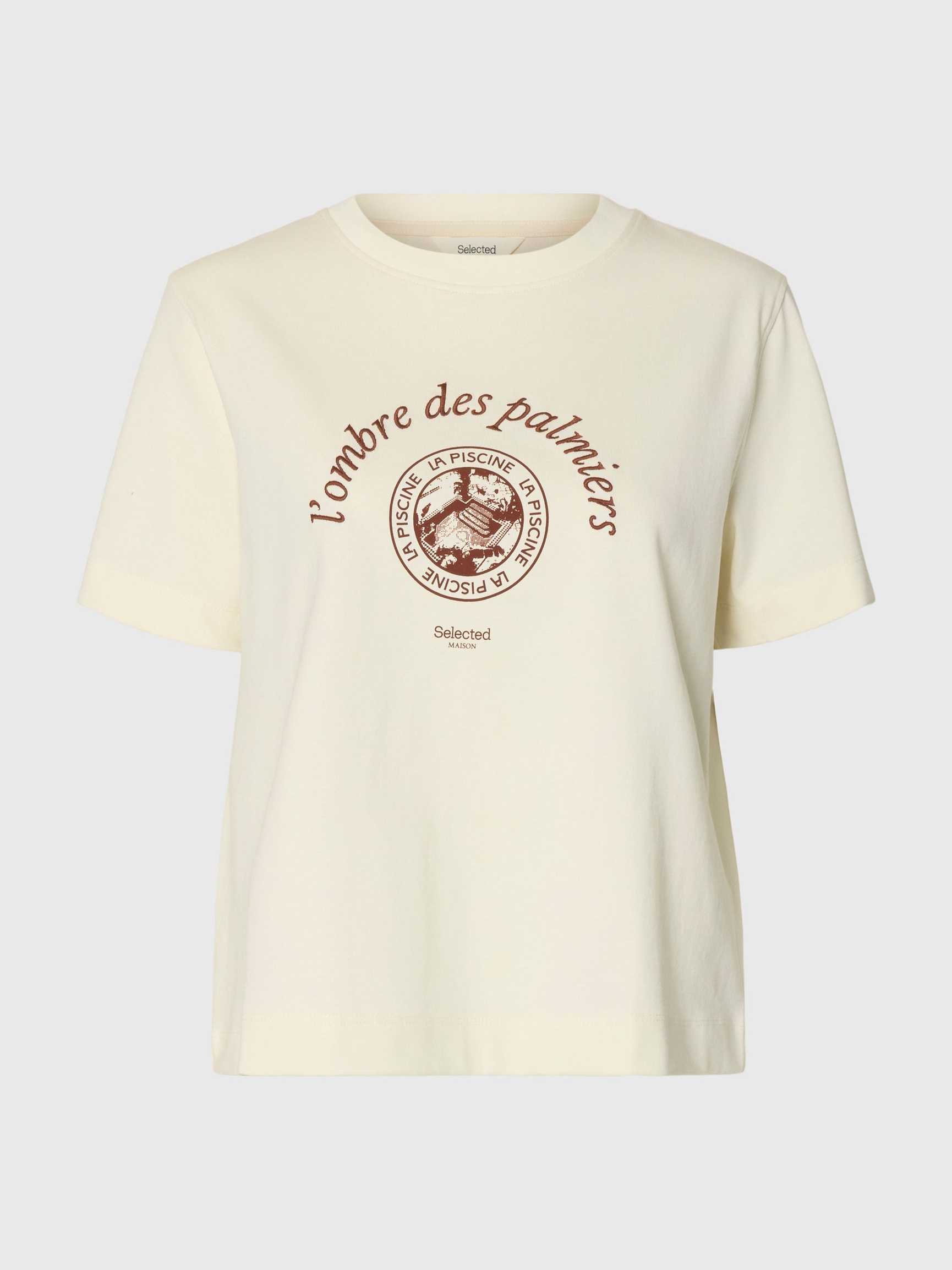 100% BAUMWOLL T-SHIRT MIT RUNDHALSAUSSCHNITT, Egret, highres