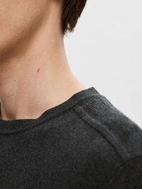 LONG-SLEEVED KNITTED JUMPER, Antracit, highres