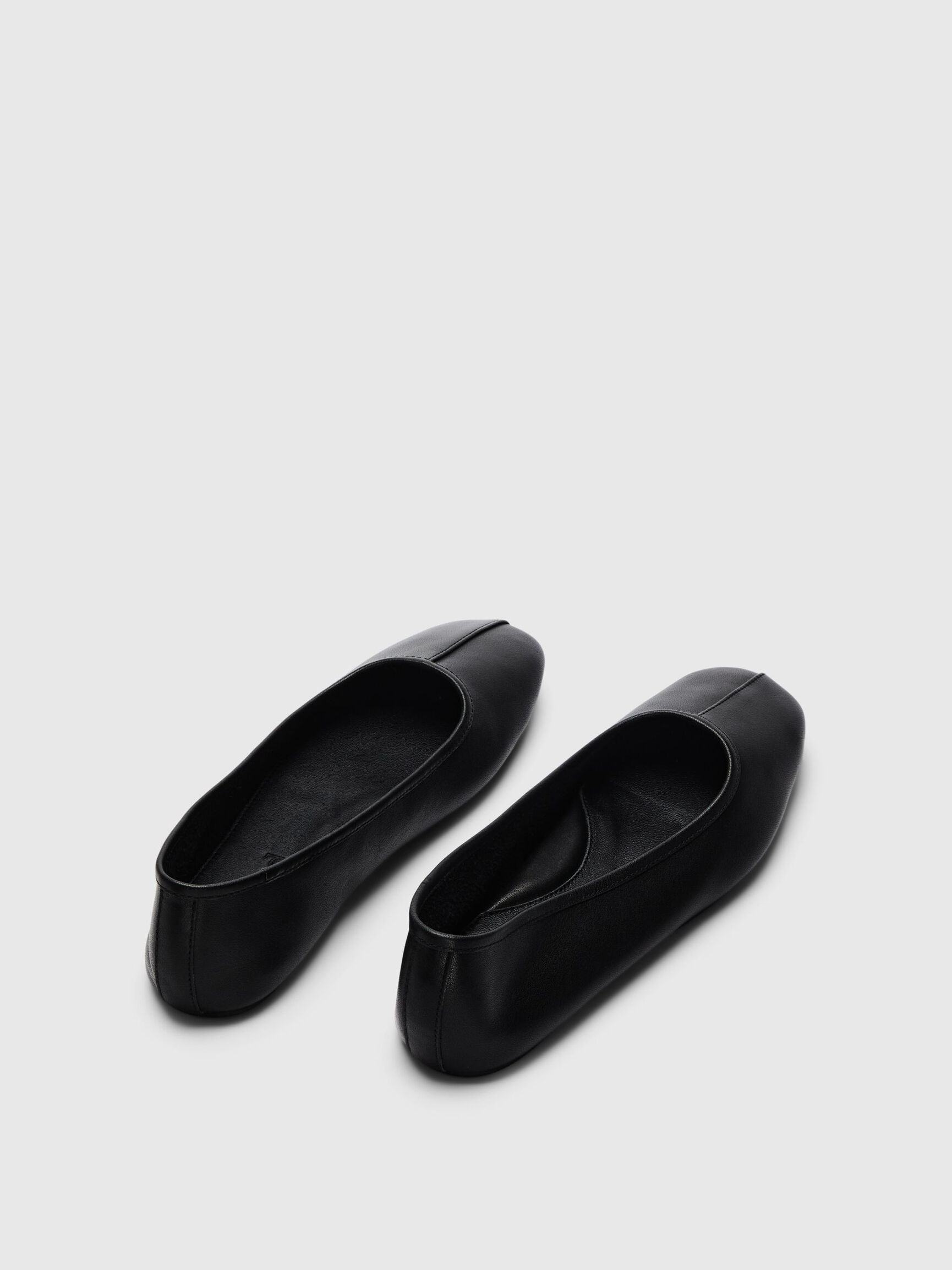 LEATHER BALLET FLATS, Black, highres