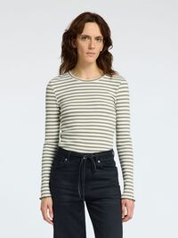 STRIPED LONG-SLEEVED T-SHIRT, Vetiver, highres