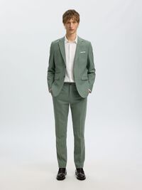 SLIM FIT SINGLE-BREASTED BLAZER, Light Green Melange, highres
