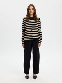 ULDBLANDING STRIKKET CARDIGAN, Black, highres