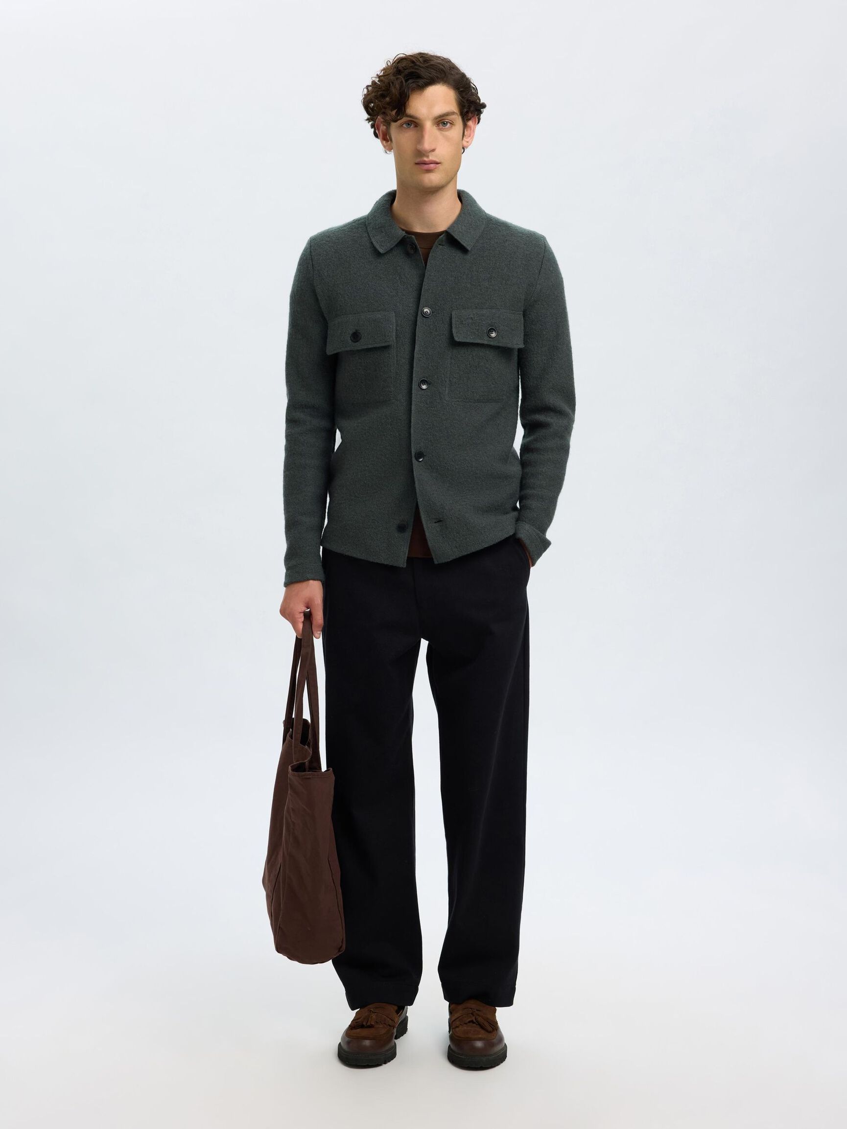 100% WOLL STRICKJACKE, Deep Forest, highres