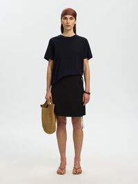 WRAP MINI SKIRT, Black, highres