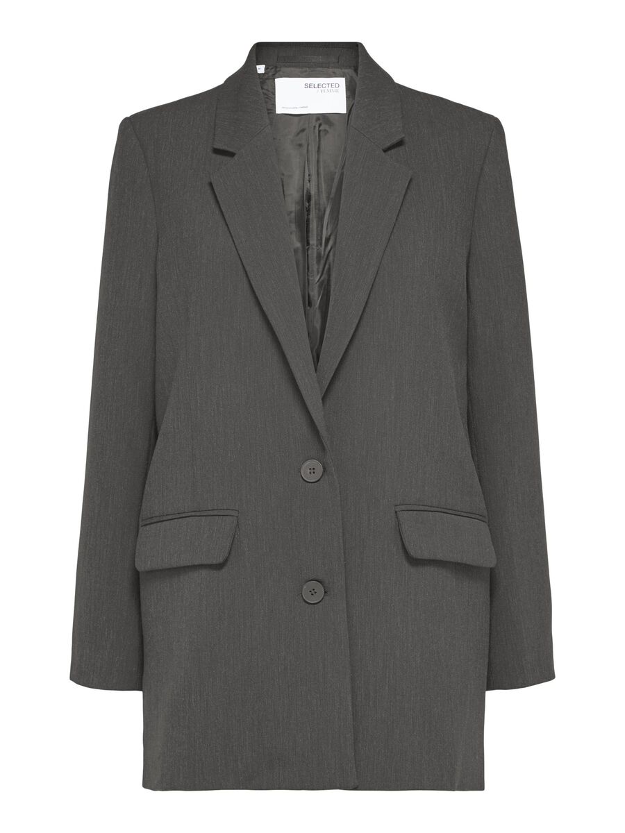 Selected VISCOSEMIX RELAXED BLAZER, Dark Grey Melange, highres - 16092059_DarkGreyMelange_001.jpg
