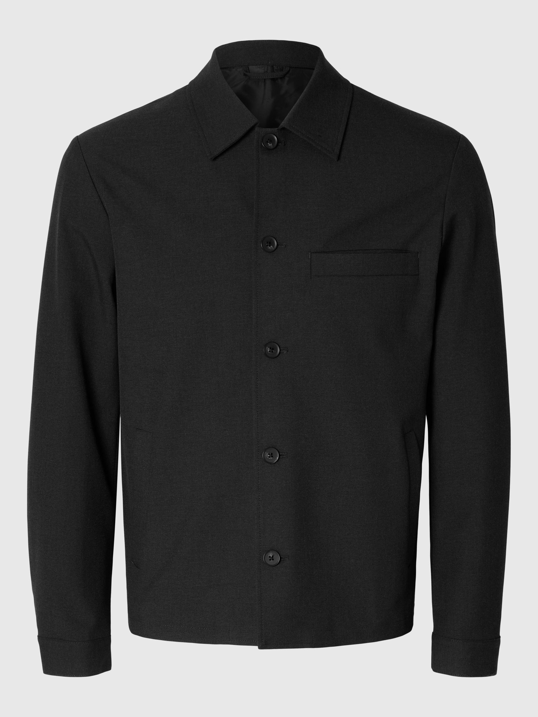 TAILORED OVERSHIRT, Black, highres