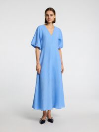 BALLONMOUWEN MAXI JURK, Cornflower Blue, highres