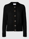 Selected WOOL BLEND KNITTED CARDIGAN, Black, highres - 16094281_Black_001.jpg