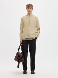 RELAXED FIT CARDIGAN, Oatmeal, highres