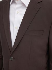 COUPE SLIM EN VISCOSE MÉLANGÉE BLAZER, Chocolate Torte, highres