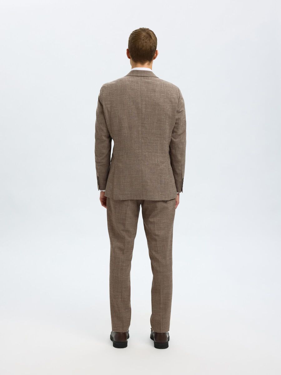 Selected SLIM FIT  DOUBLE-BREASTED BLAZER, Dark Sand Melange, highres - 16098184_DarkSandMelange_004.jpg