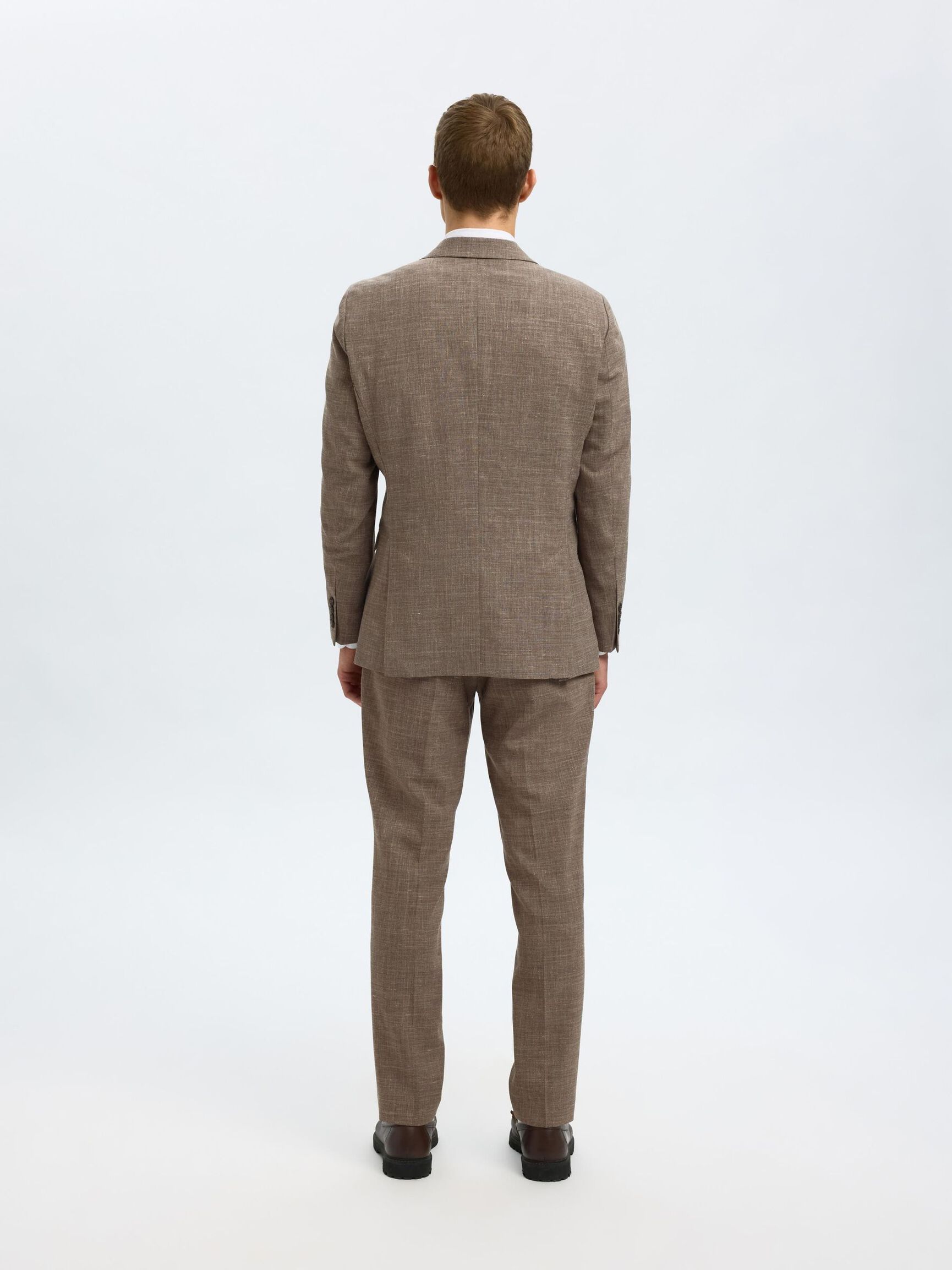 SLIM FIT ZWEIREIHIGER BLAZER, Dark Sand Melange, highres
