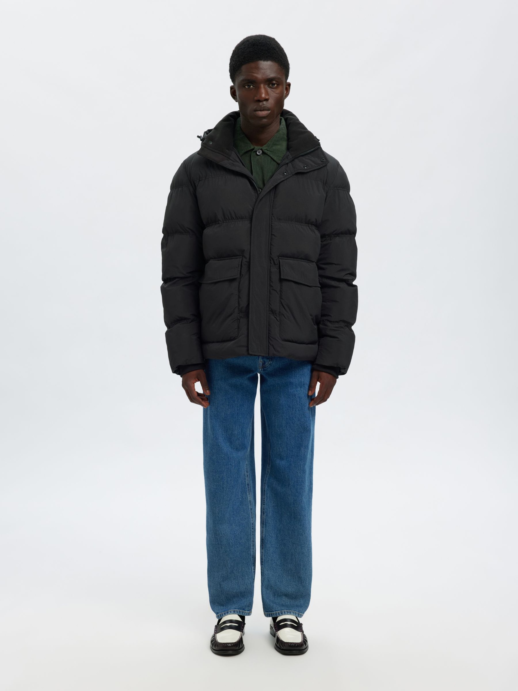 PADDED PUFFER JACKET, Black, highres