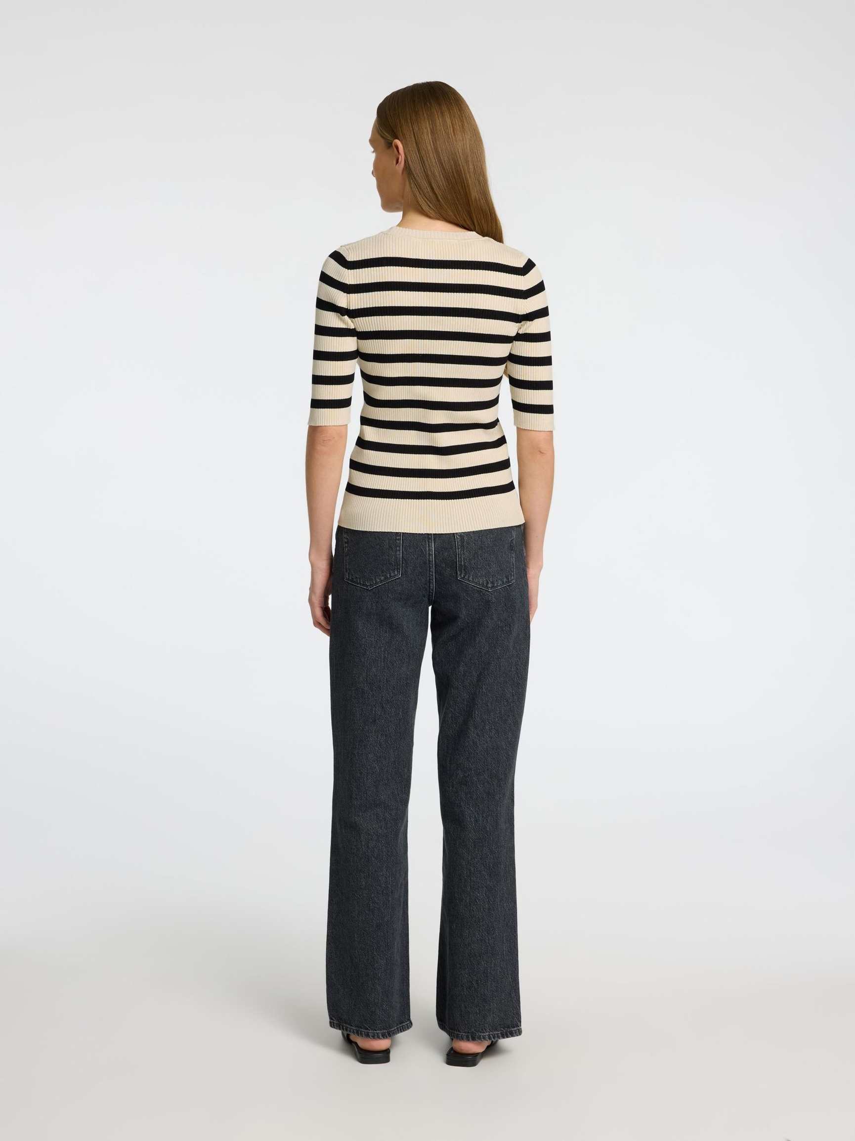 VISCOSE BLEND KNITTED TOP, Birch, highres