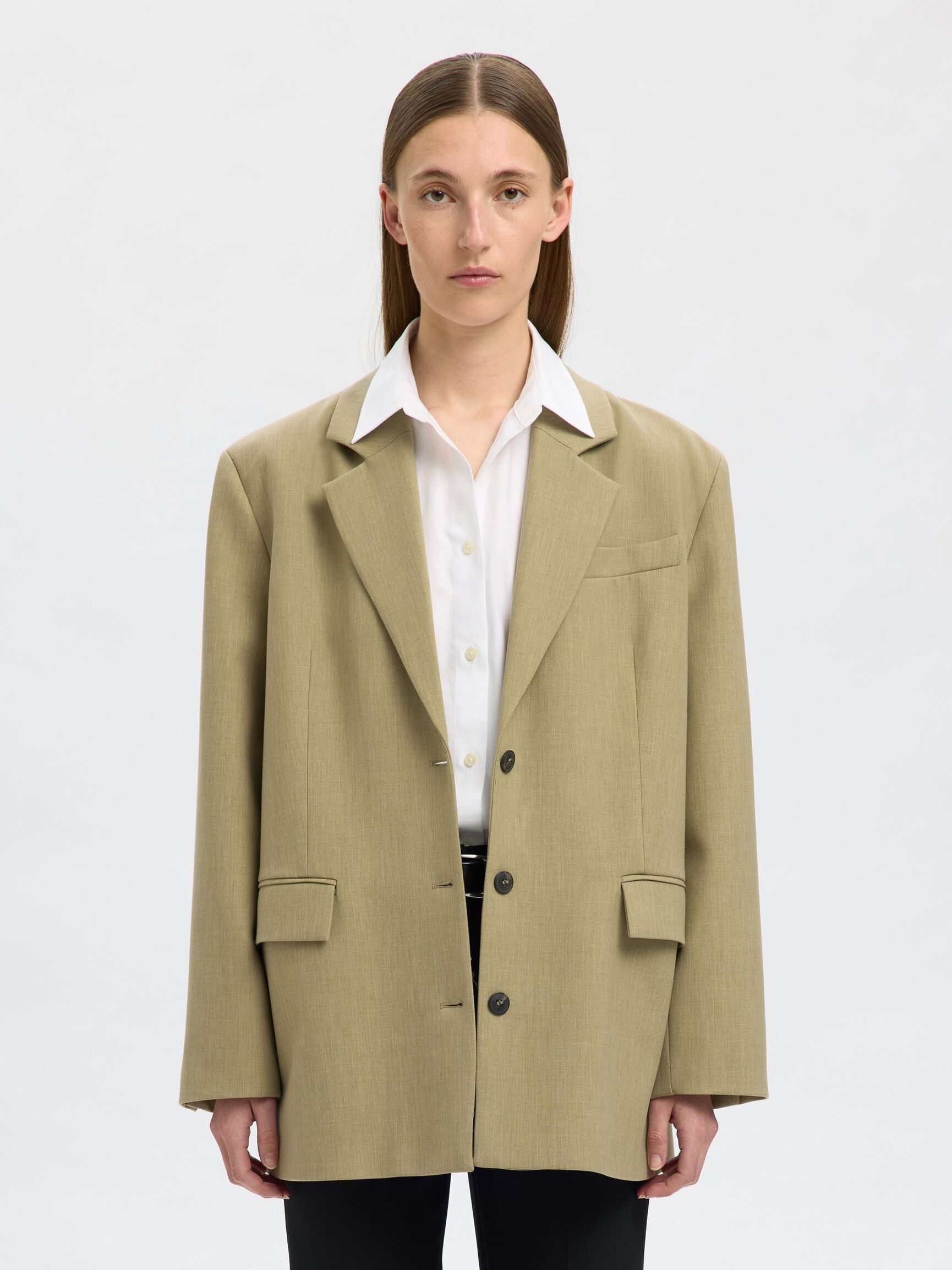 MET STRUCTUUR OVERSIZED BLAZER, Slate Green, highres