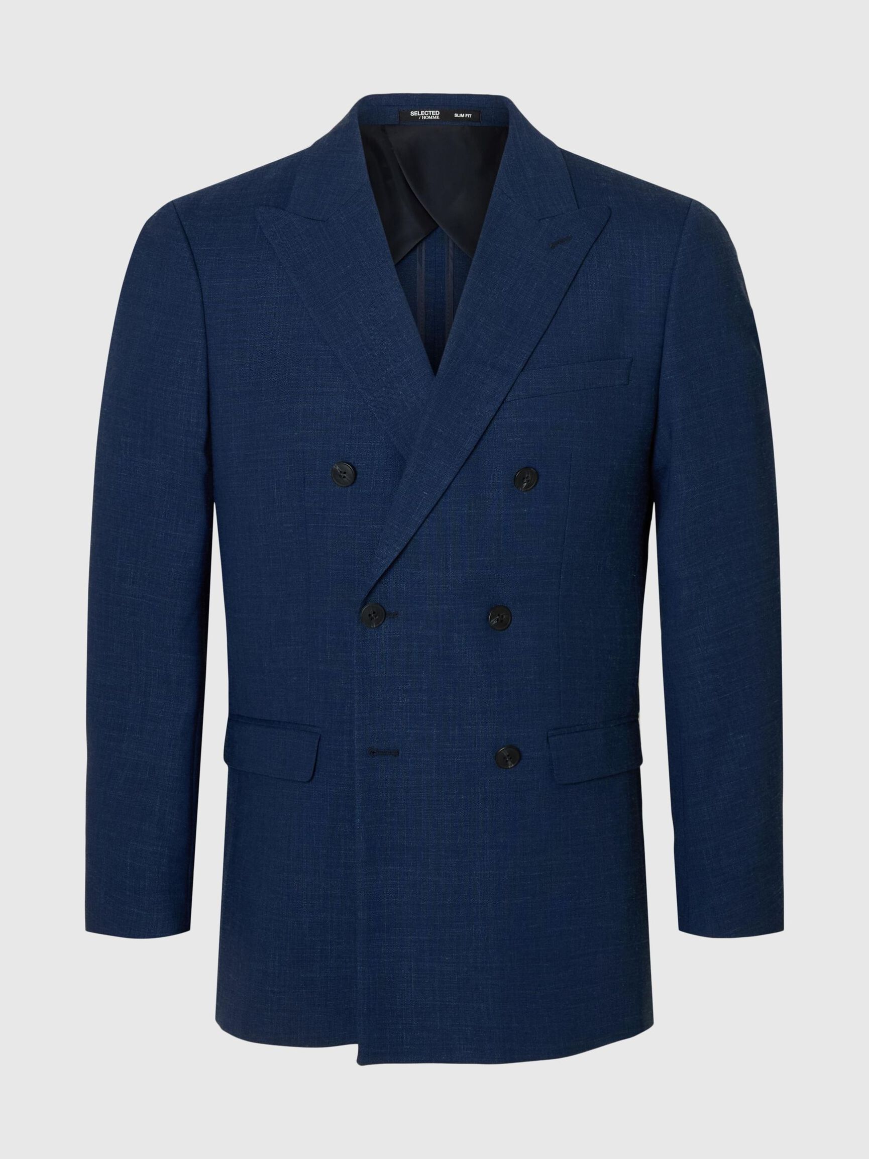 SLIM FIT DOBBELTRADET BLAZER, Dark Navy, highres