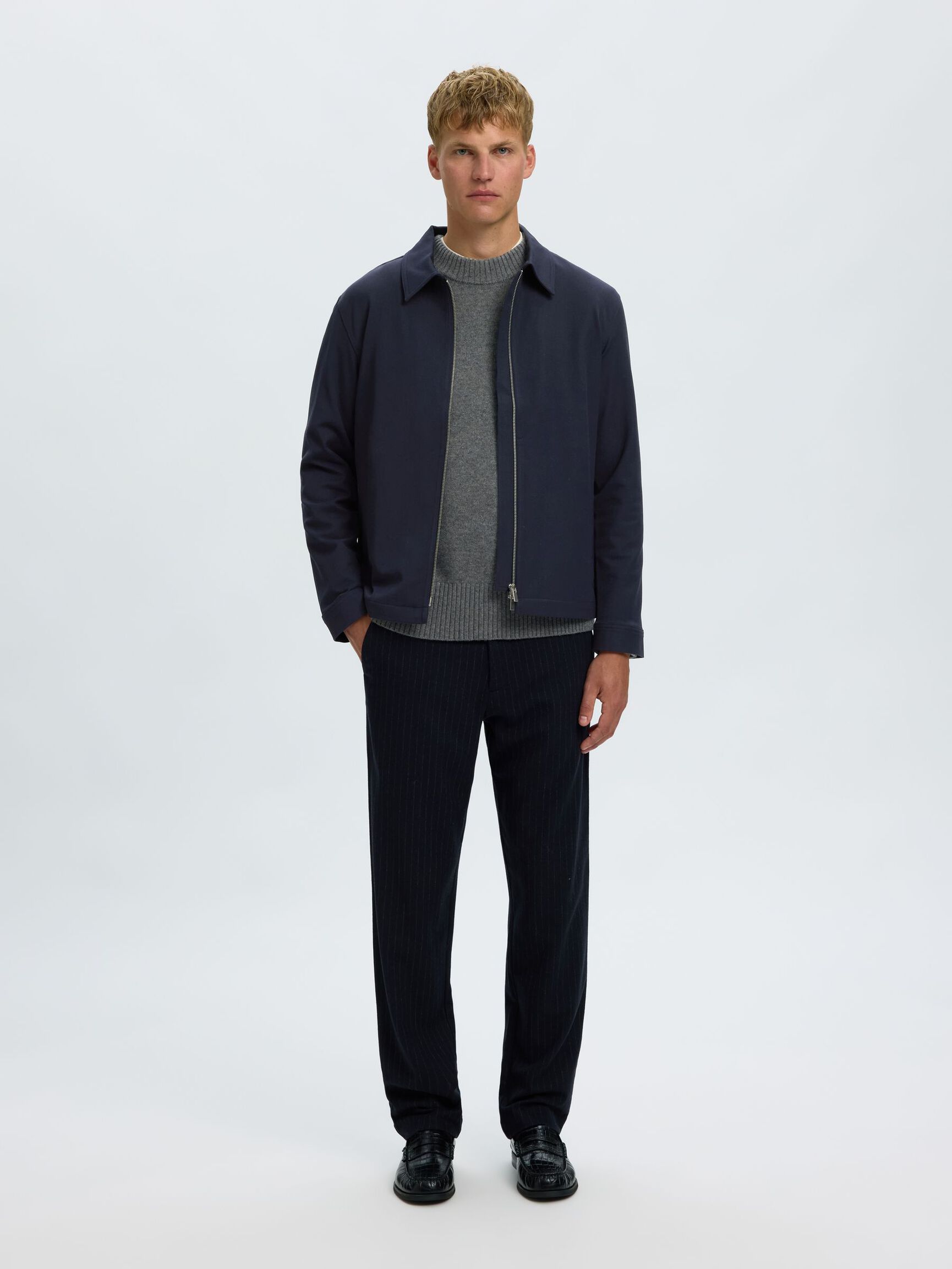 REGULAR FIT JACKET, Navy Blazer, highres