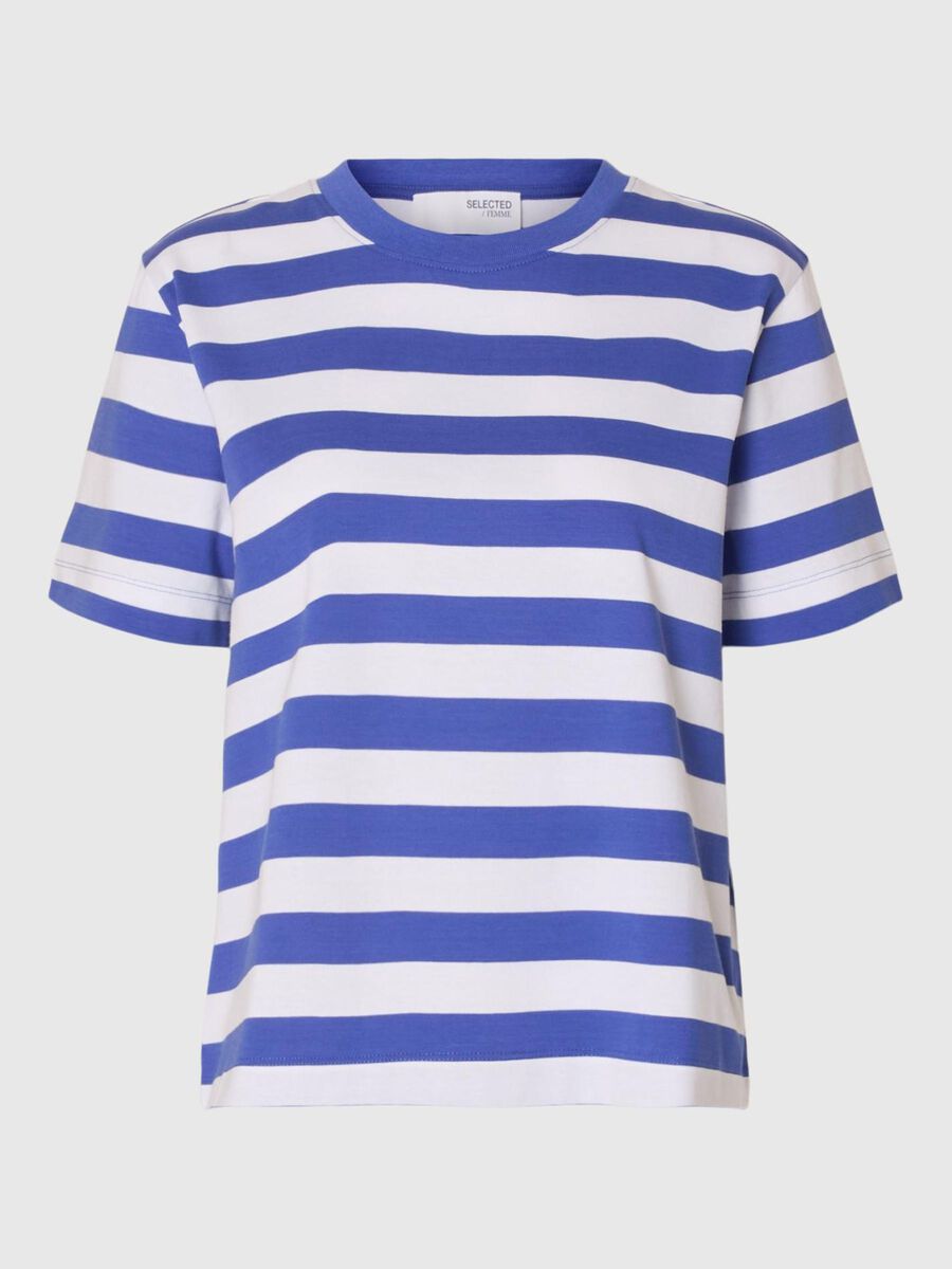 Selected STRIPED BOXY FIT T-SHIRT, Dazzling Blue, highres - 16087918_DazzlingBlue_1008969_001.jpg