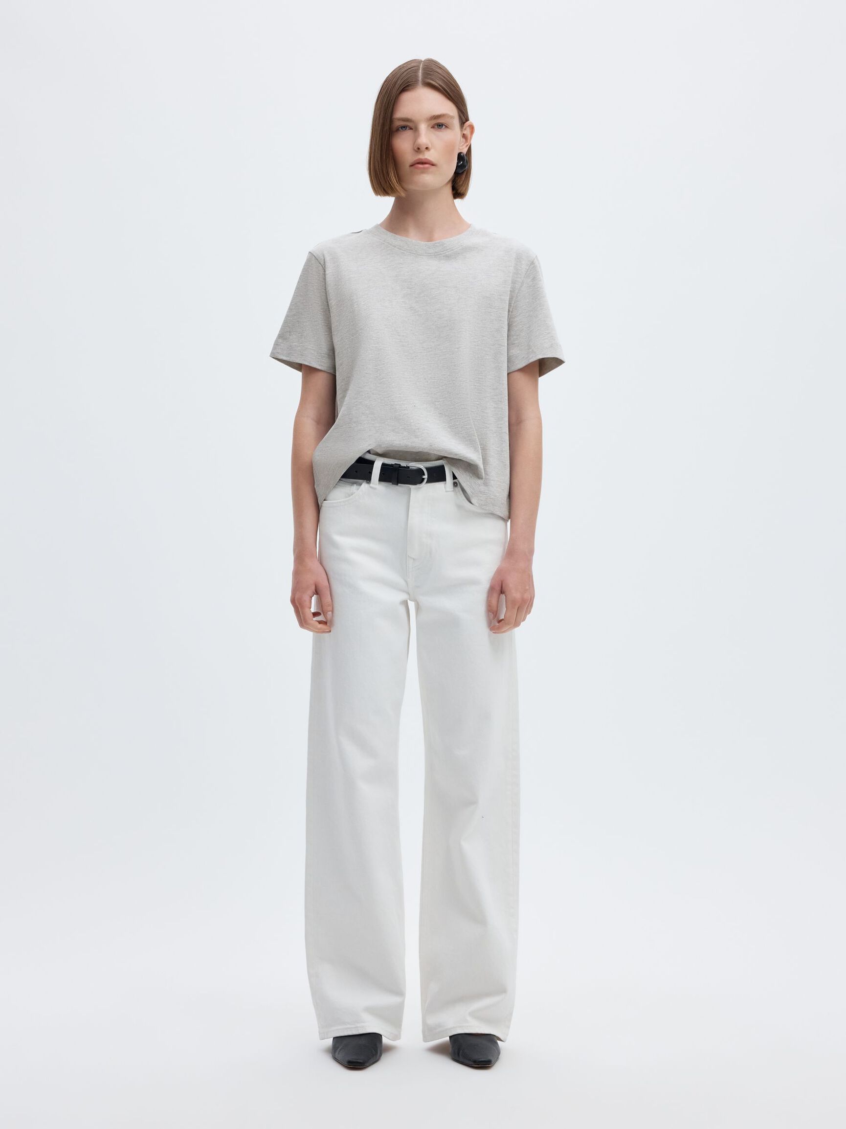 BOXY T-SHIRT, Light Grey Melange, highres