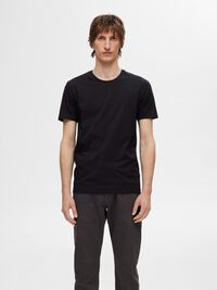 3-PACK COTTON T-SHIRT, Black, highres