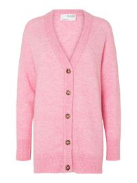 LONGLINE WOLLGEMISCH STRICKJACKE, Moonlite Mauve, highres